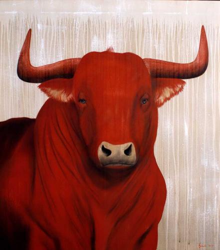  red bull 動物画 Thierry Bisch Contemporary painter animals painting art decoration nature biodiversity conservation